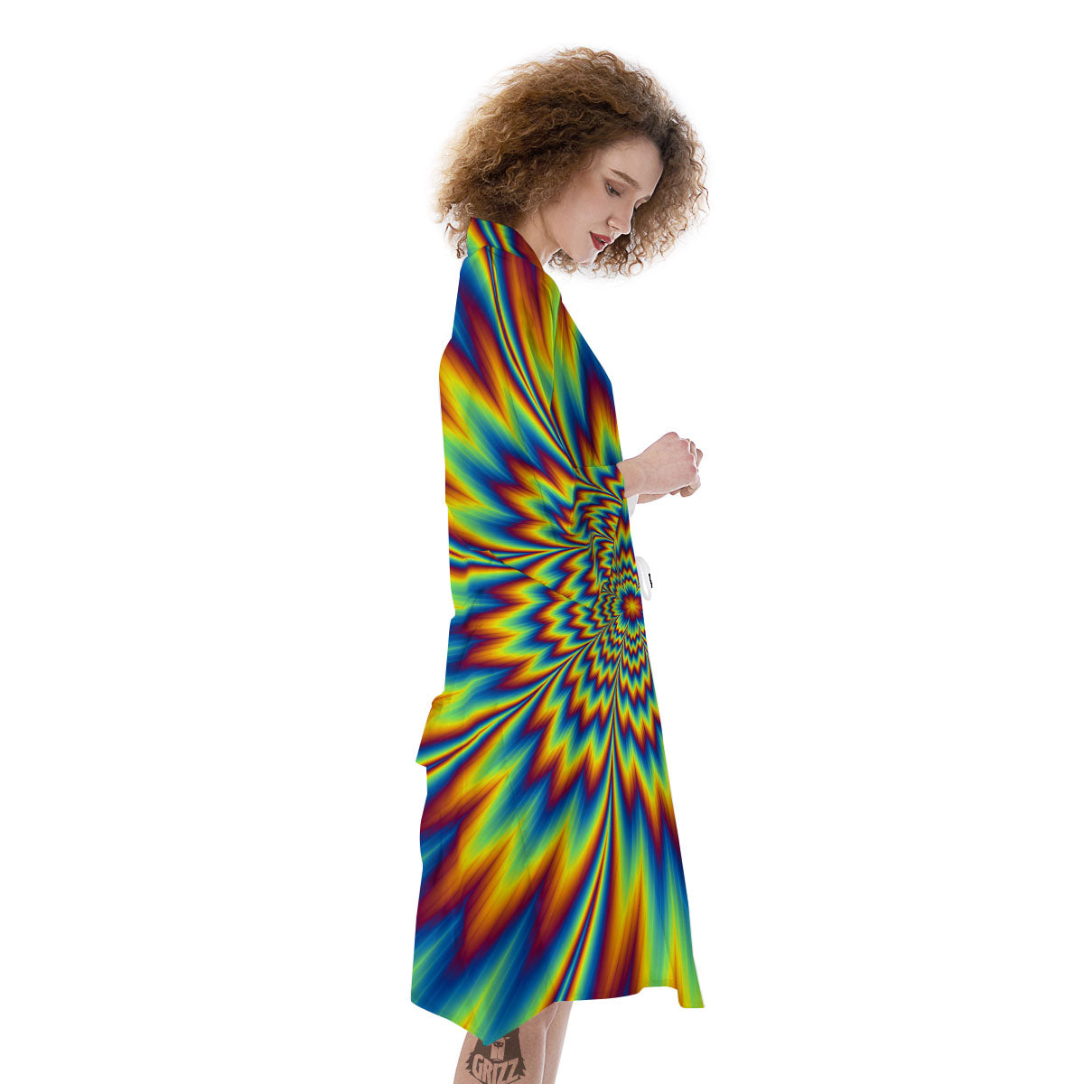 Optical Illusion Neon Psychedelic Kimono-grizzshop