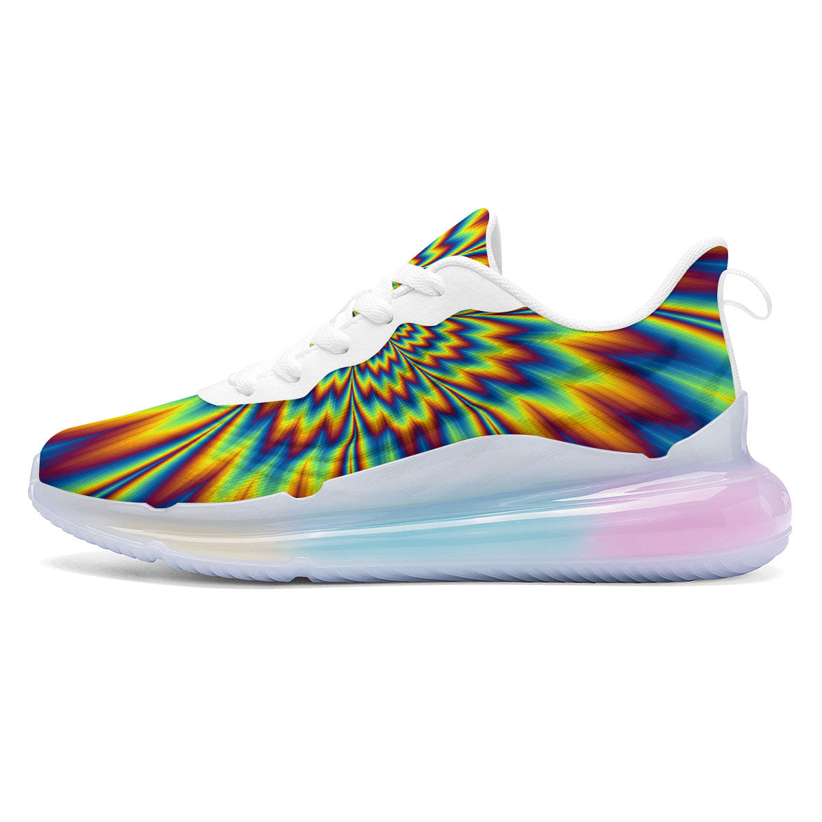 Optical Illusion Neon Psychedelic Running Sneakers-grizzshop