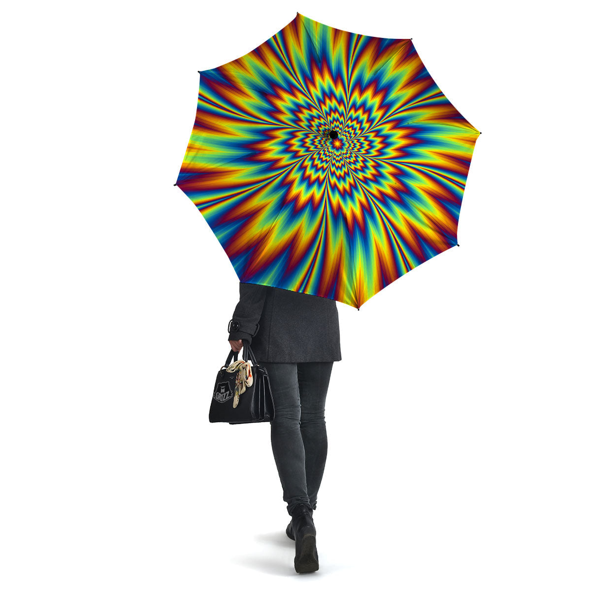 Optical Illusion Neon Psychedelic Umbrella-grizzshop