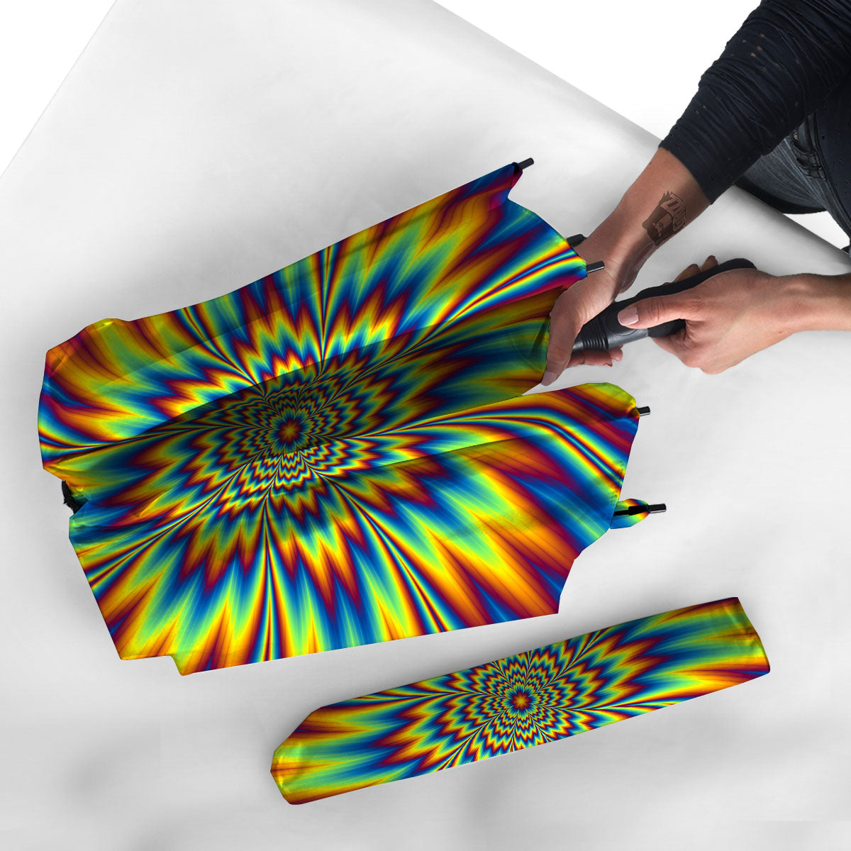 Optical Illusion Neon Psychedelic Umbrella-grizzshop