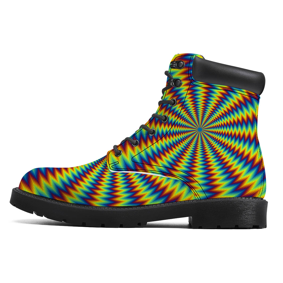 Optical Illusion Octagonal Psychedelic Boots-grizzshop