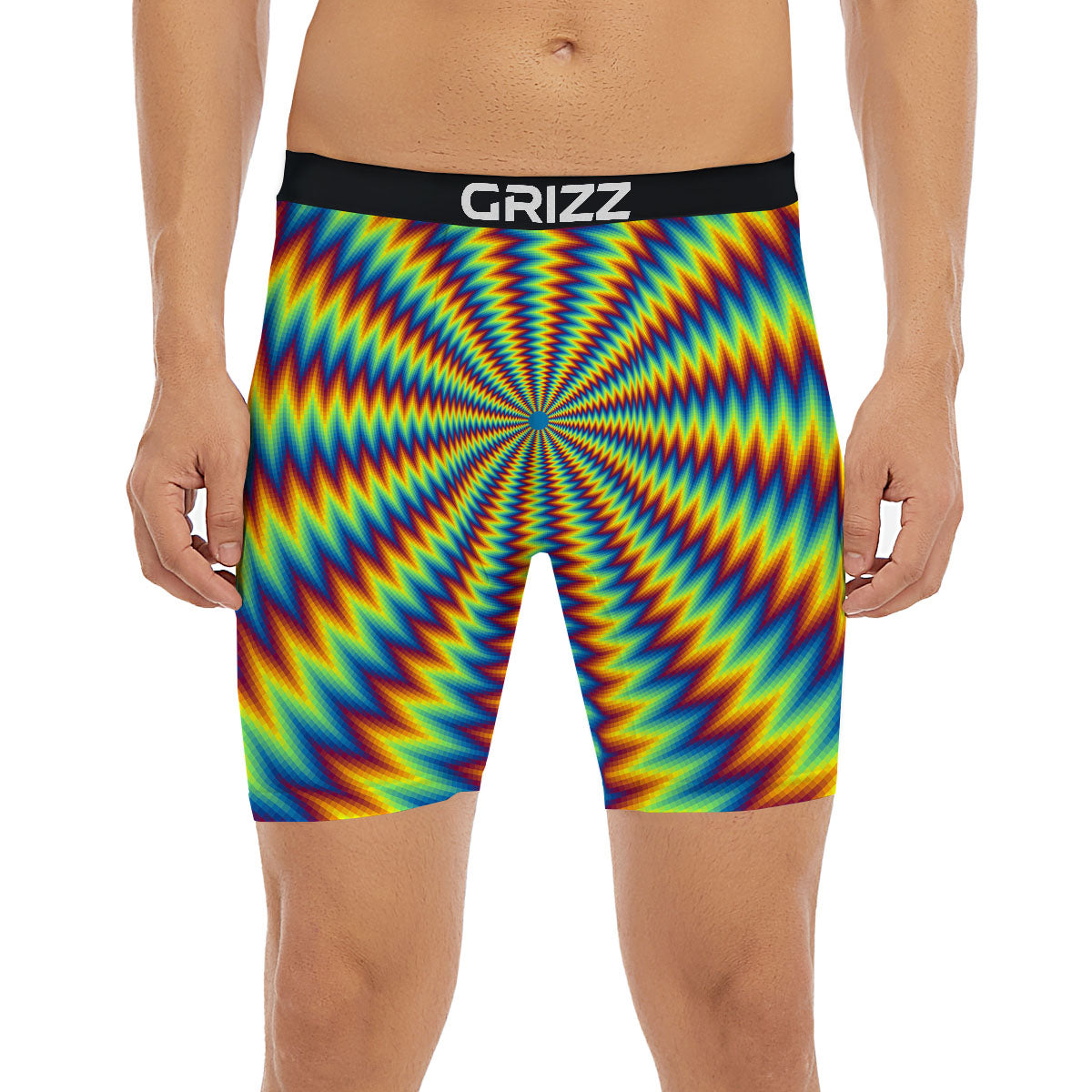 Optical Illusion Octagonal Psychedelic Boxer Briefs-grizzshop