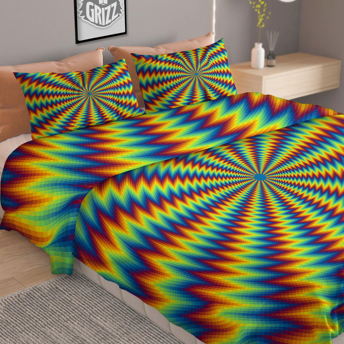 Optical Illusion Octagonal Psychedelic Duvet Cover Bedding Set