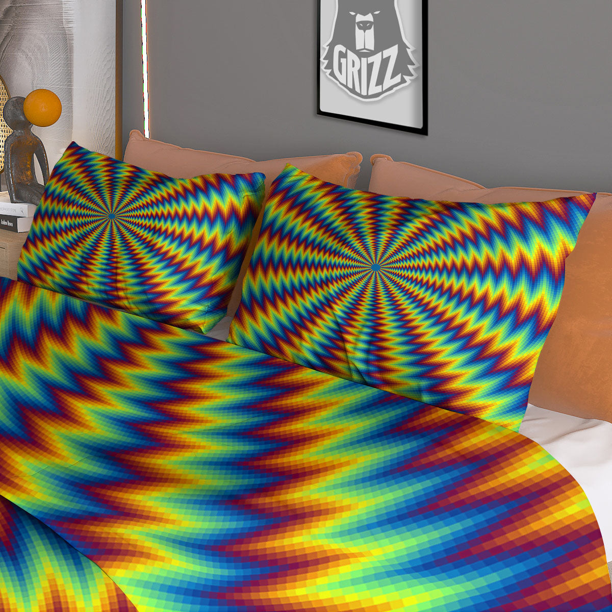 Optical Illusion Octagonal Psychedelic Duvet Cover Bedding Set