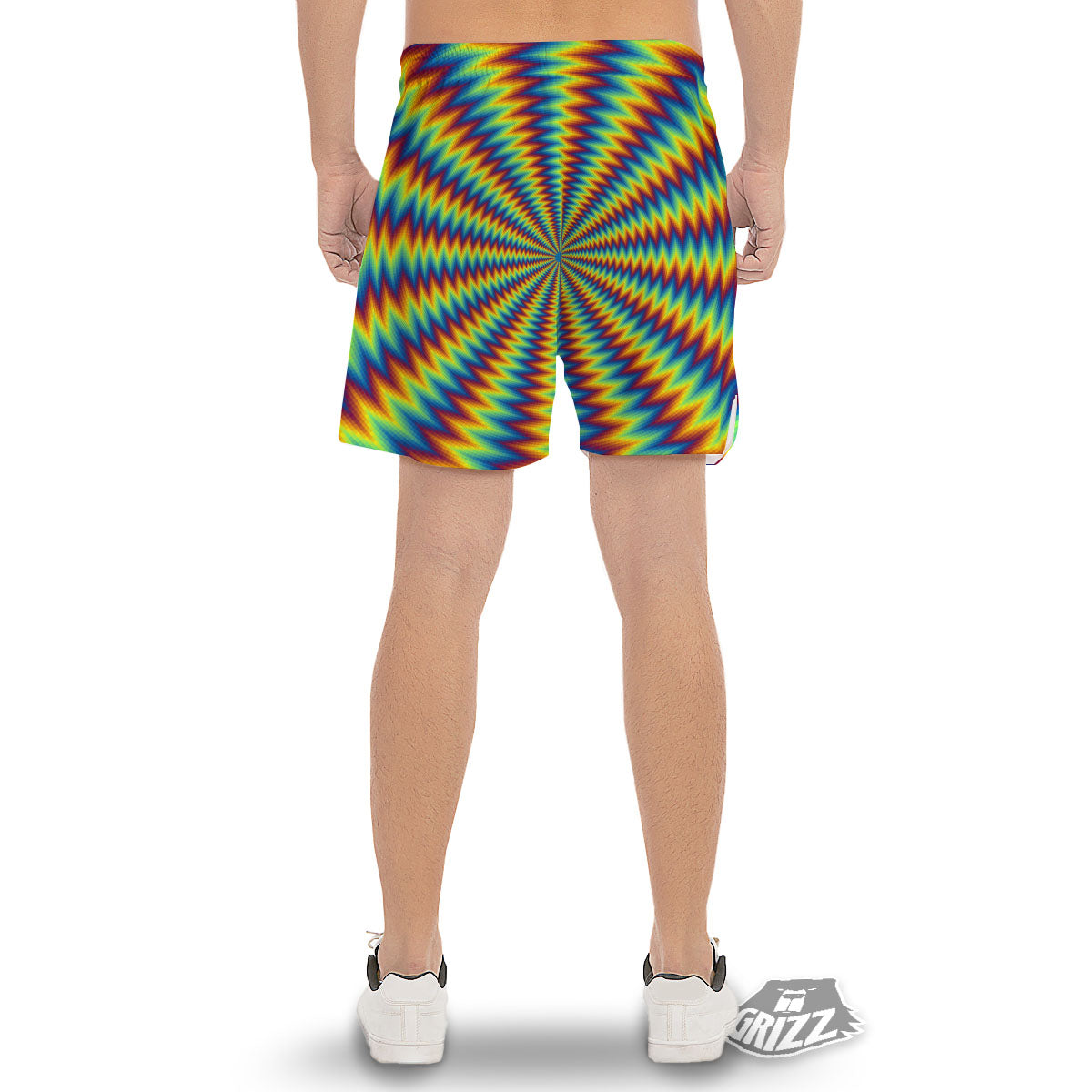 Optical Illusion Octagonal Psychedelic Men's Gym Shorts-grizzshop