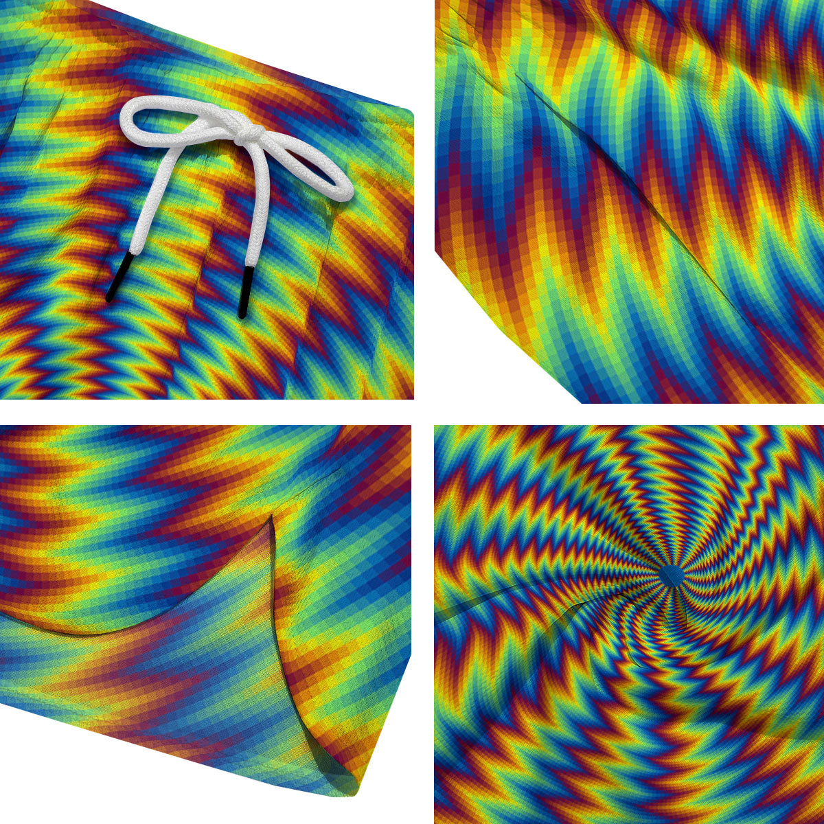 Optical Illusion Octagonal Psychedelic Men's Running Shorts-grizzshop