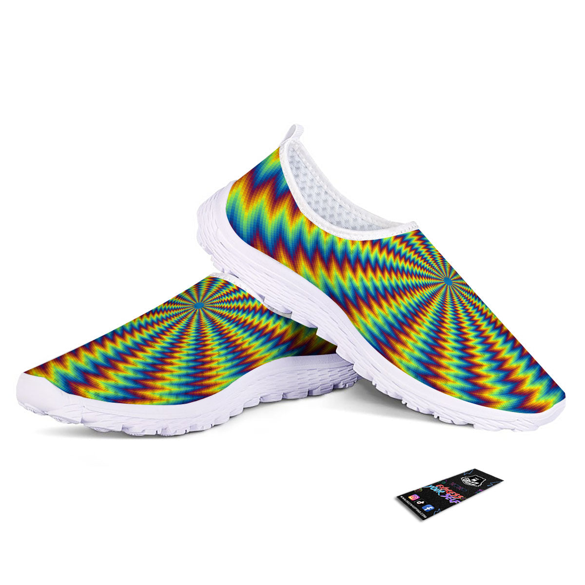 Optical Illusion Octagonal Psychedelic Nurse Shoes-grizzshop