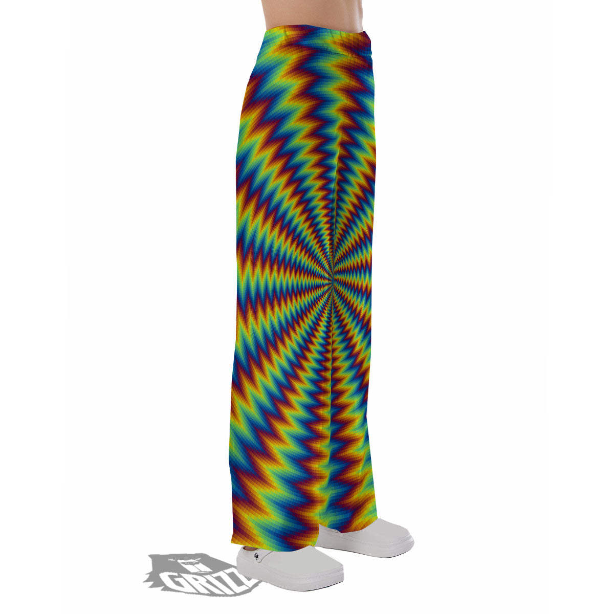 Optical Illusion Octagonal Psychedelic Pajama Pants-grizzshop