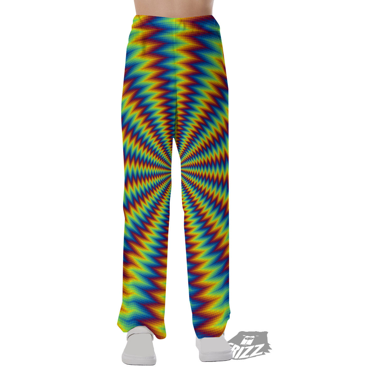 Optical Illusion Octagonal Psychedelic Pajama Pants-grizzshop