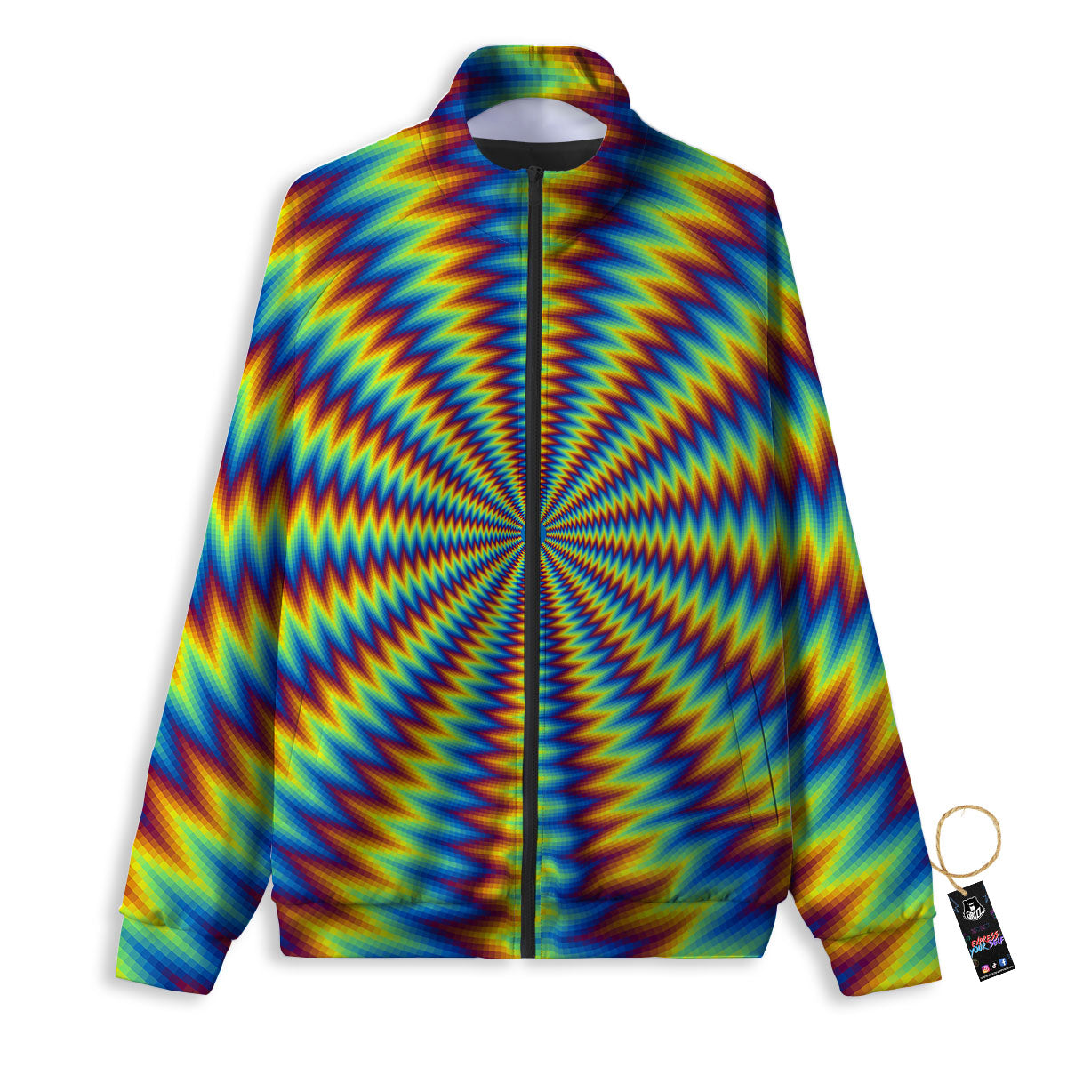 Optical Illusion Octagonal Psychedelic Track Jacket-grizzshop