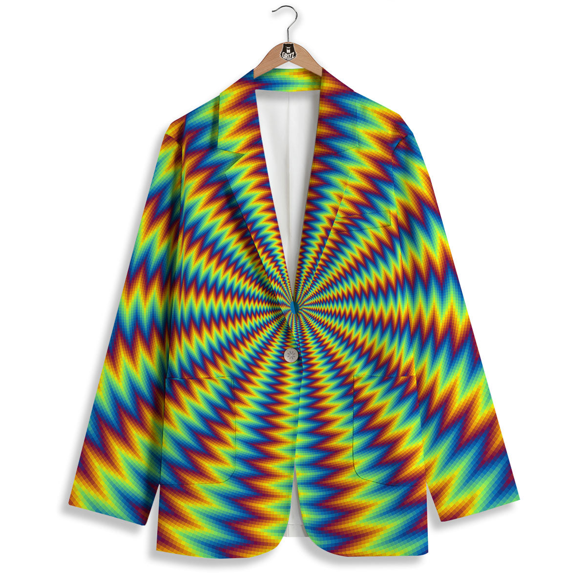 Optical Illusion Octagonal Psychedelic Women's Blazer-grizzshop