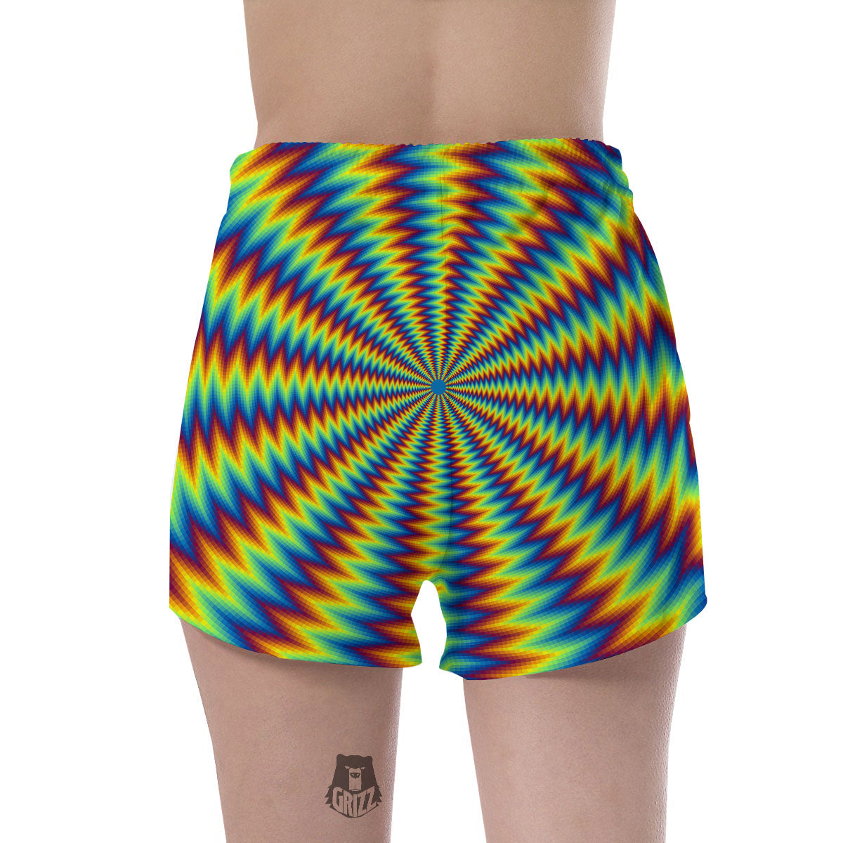 Optical Illusion Octagonal Psychedelic Women's Shorts-grizzshop