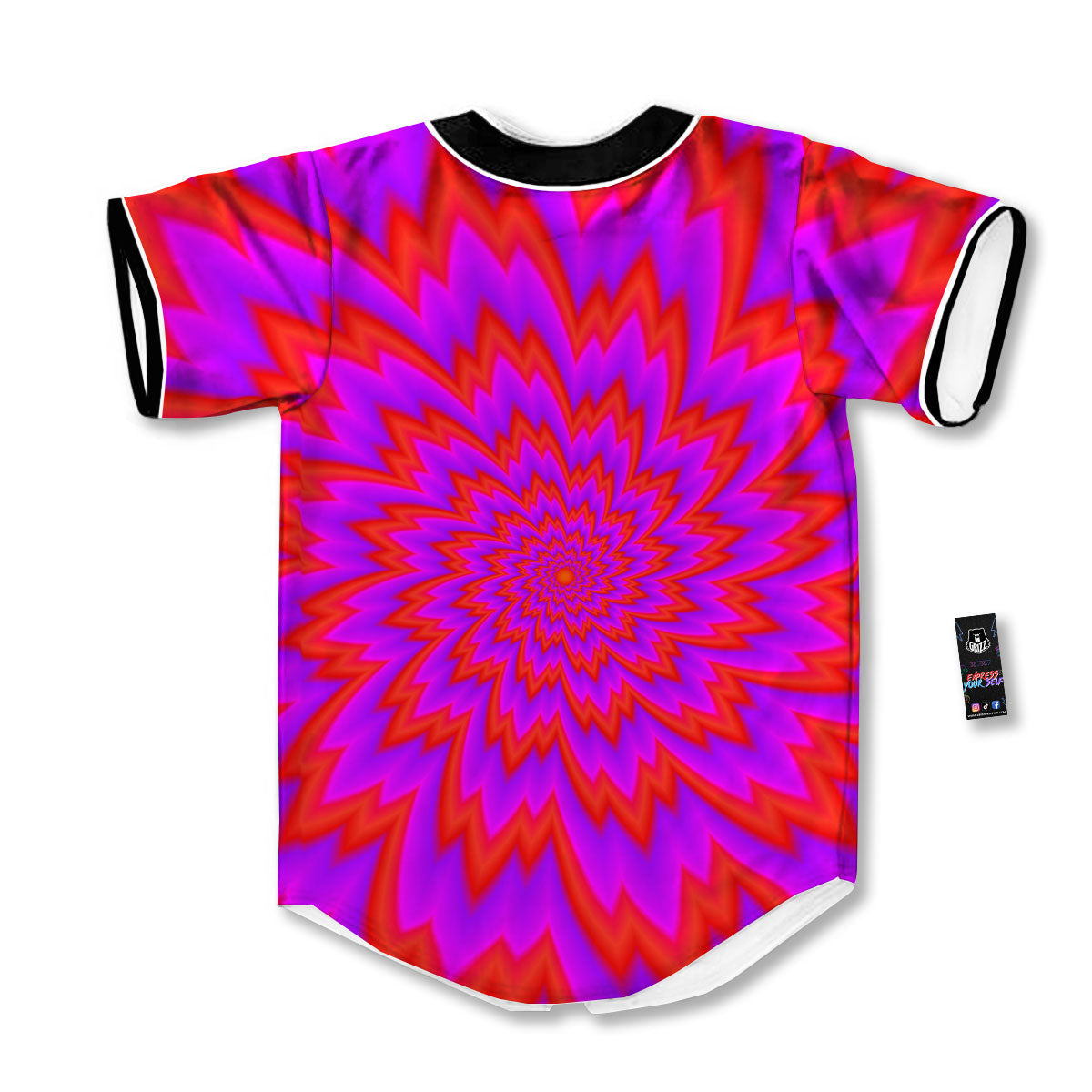 Optical Illusion Spiky Psychedelic Baseball Jersey-grizzshop
