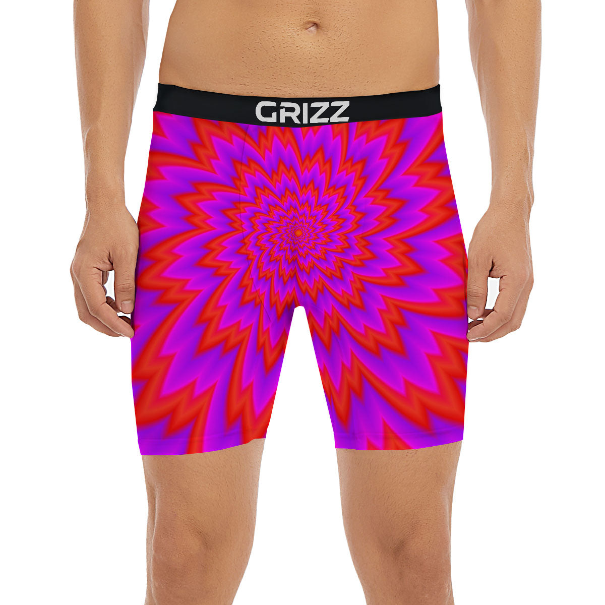 Optical Illusion Spiky Psychedelic Boxer Briefs-grizzshop
