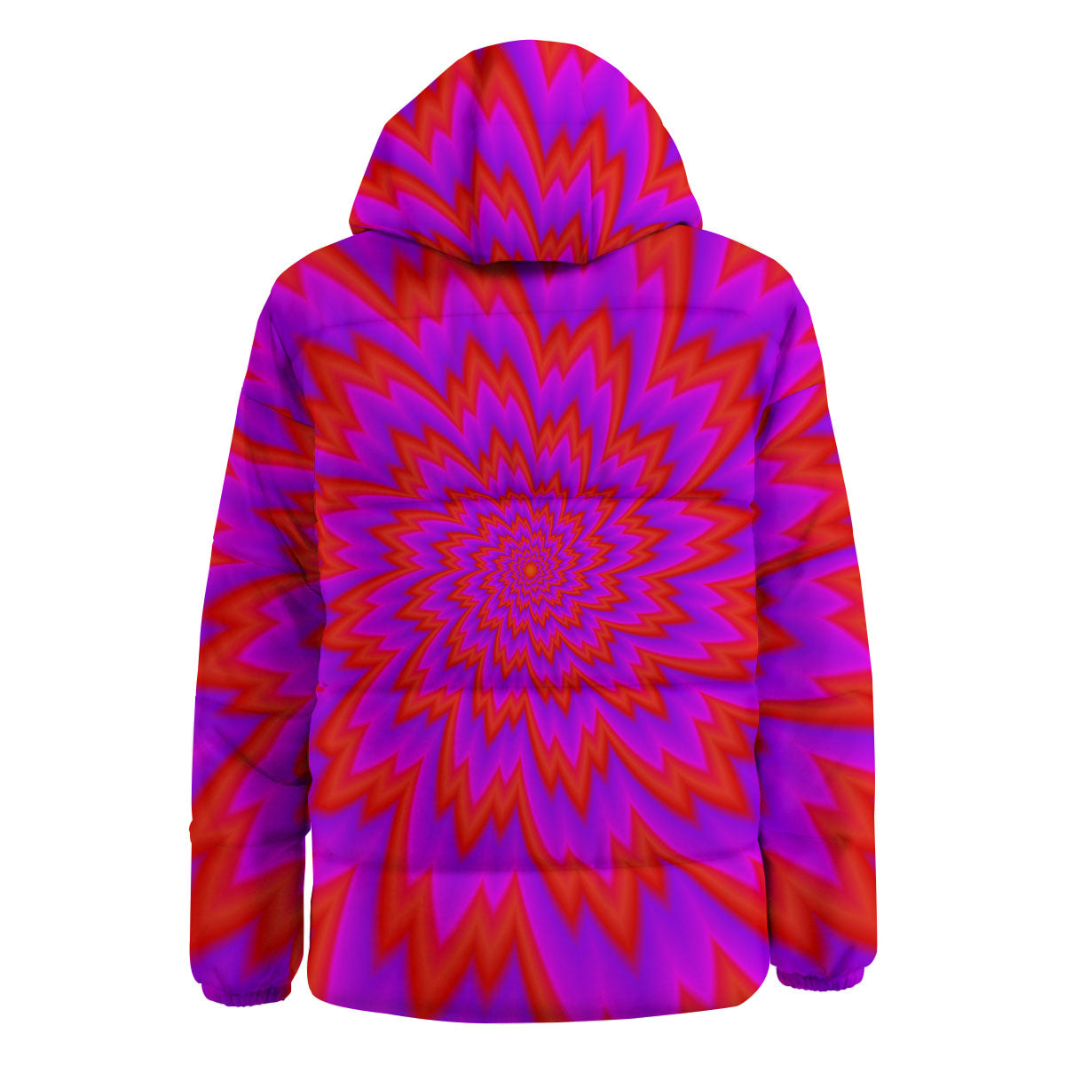Optical Illusion Spiky Psychedelic Down Jacket-grizzshop