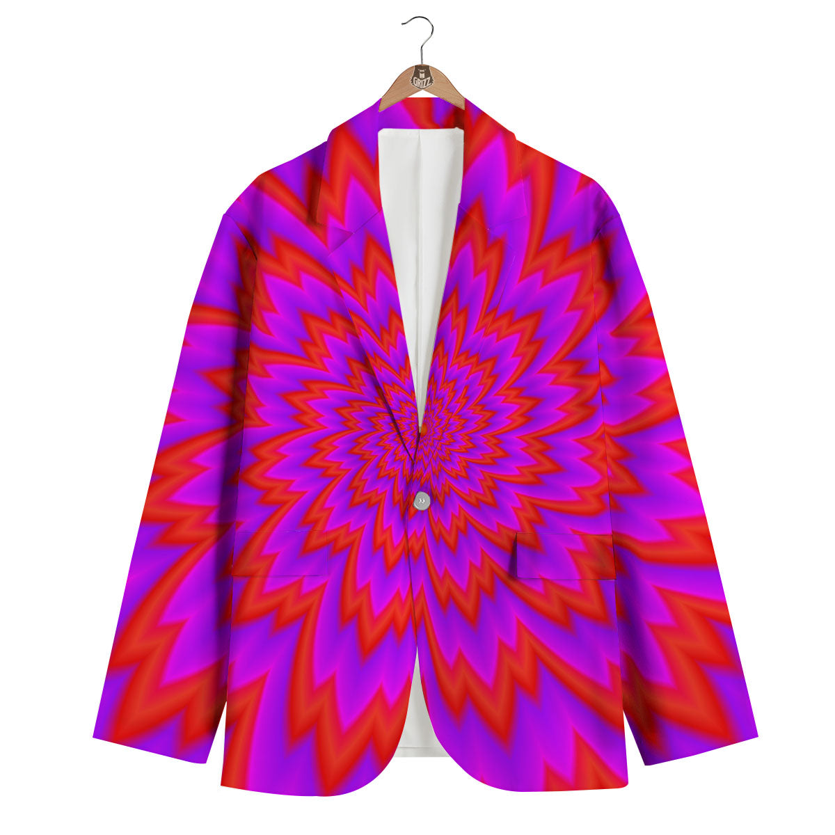 Optical Illusion Spiky Psychedelic Men's Blazer-grizzshop