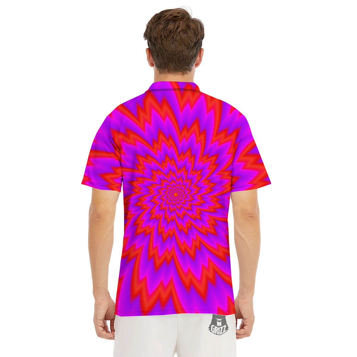Optical Illusion Spiky Psychedelic Men's Golf Shirts-grizzshop