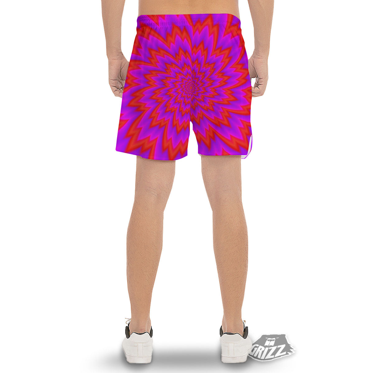 Optical Illusion Spiky Psychedelic Men's Gym Shorts-grizzshop