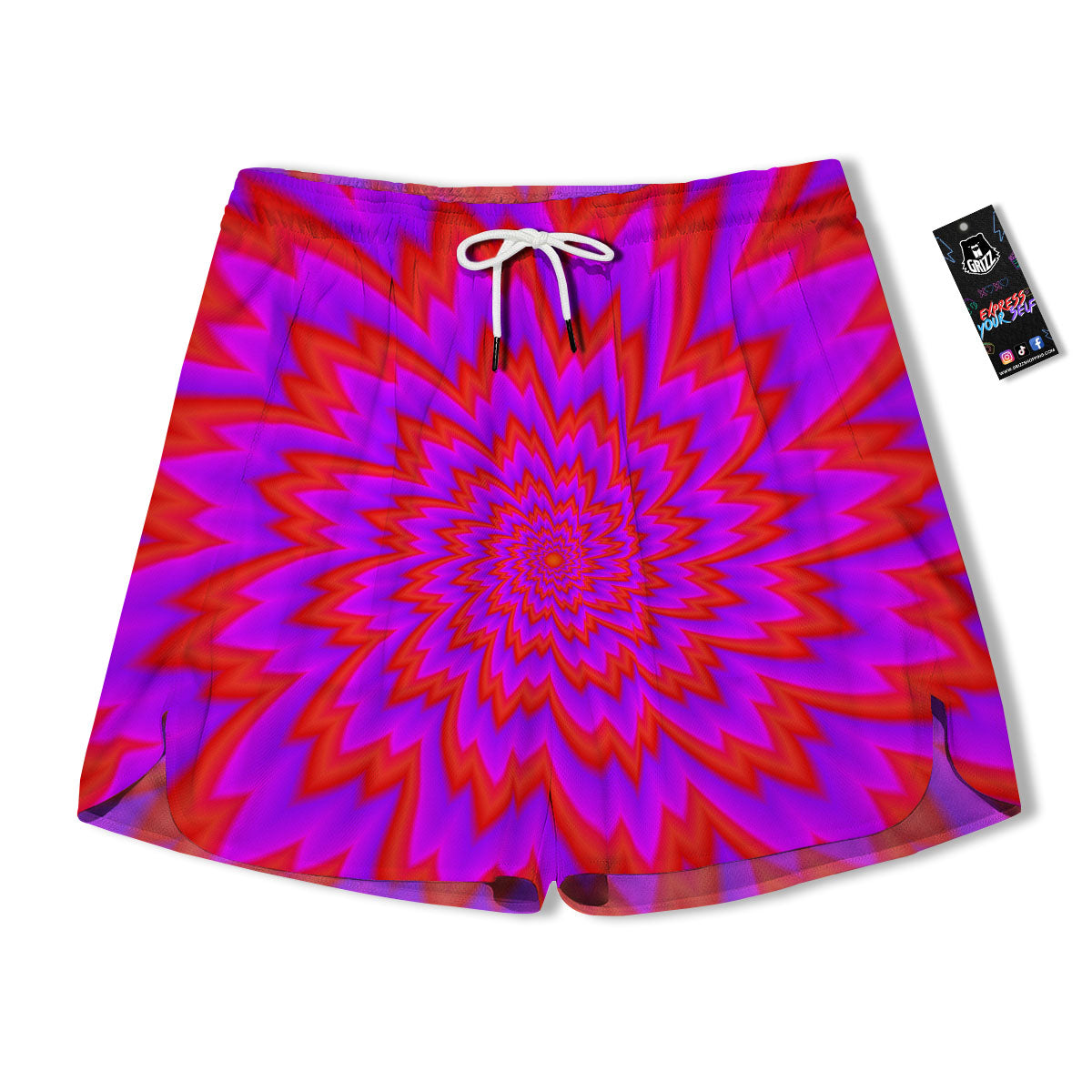 Optical Illusion Spiky Psychedelic Men's Running Shorts-grizzshop