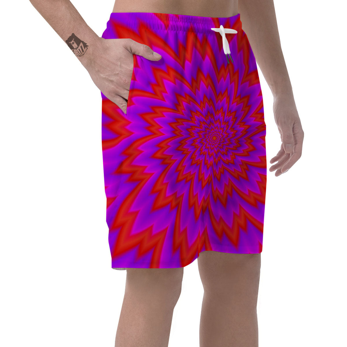 Optical Illusion Spiky Psychedelic Men's Shorts-grizzshop