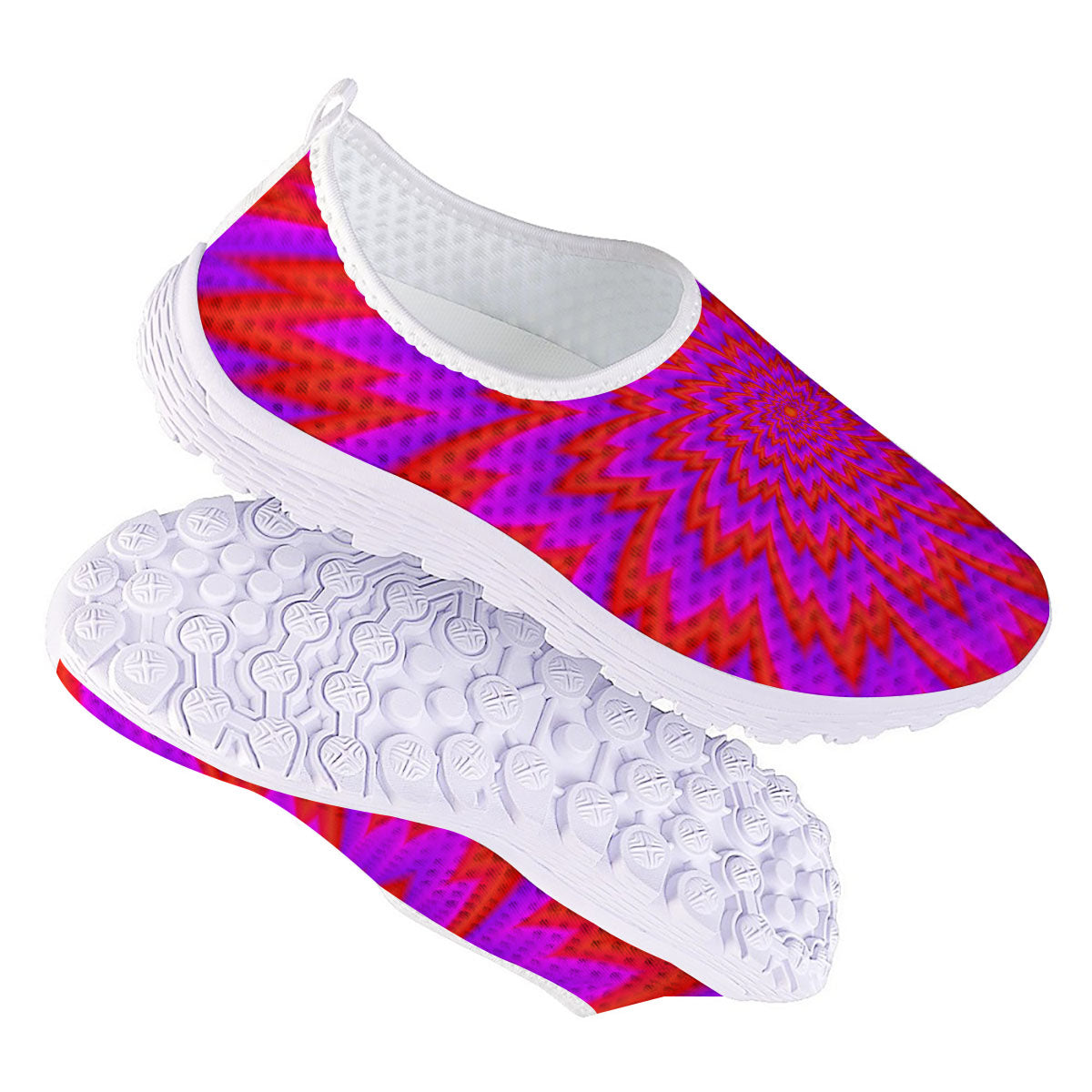 Optical Illusion Spiky Psychedelic Nurse Shoes-grizzshop