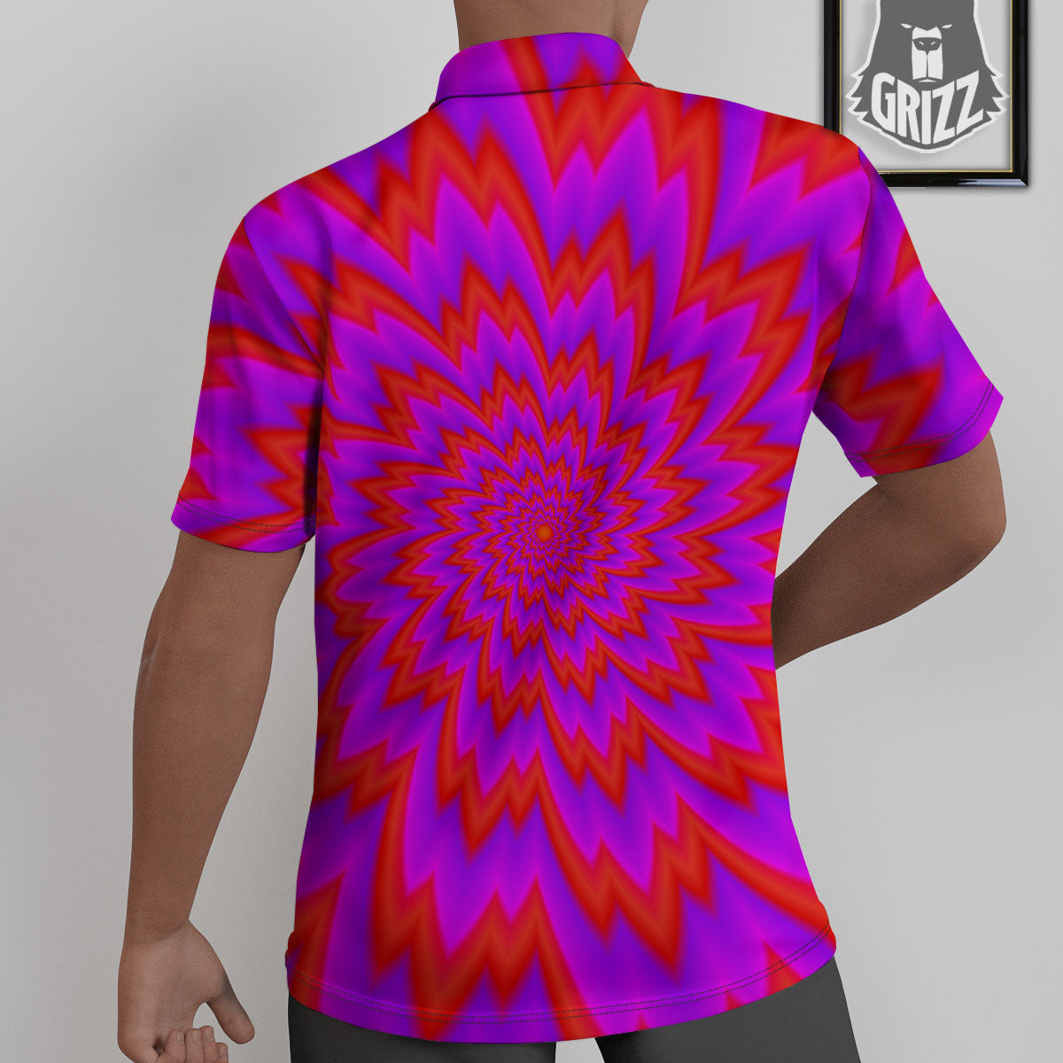 Optical Illusion Spiky Psychedelic Untucked Shirts-grizzshop