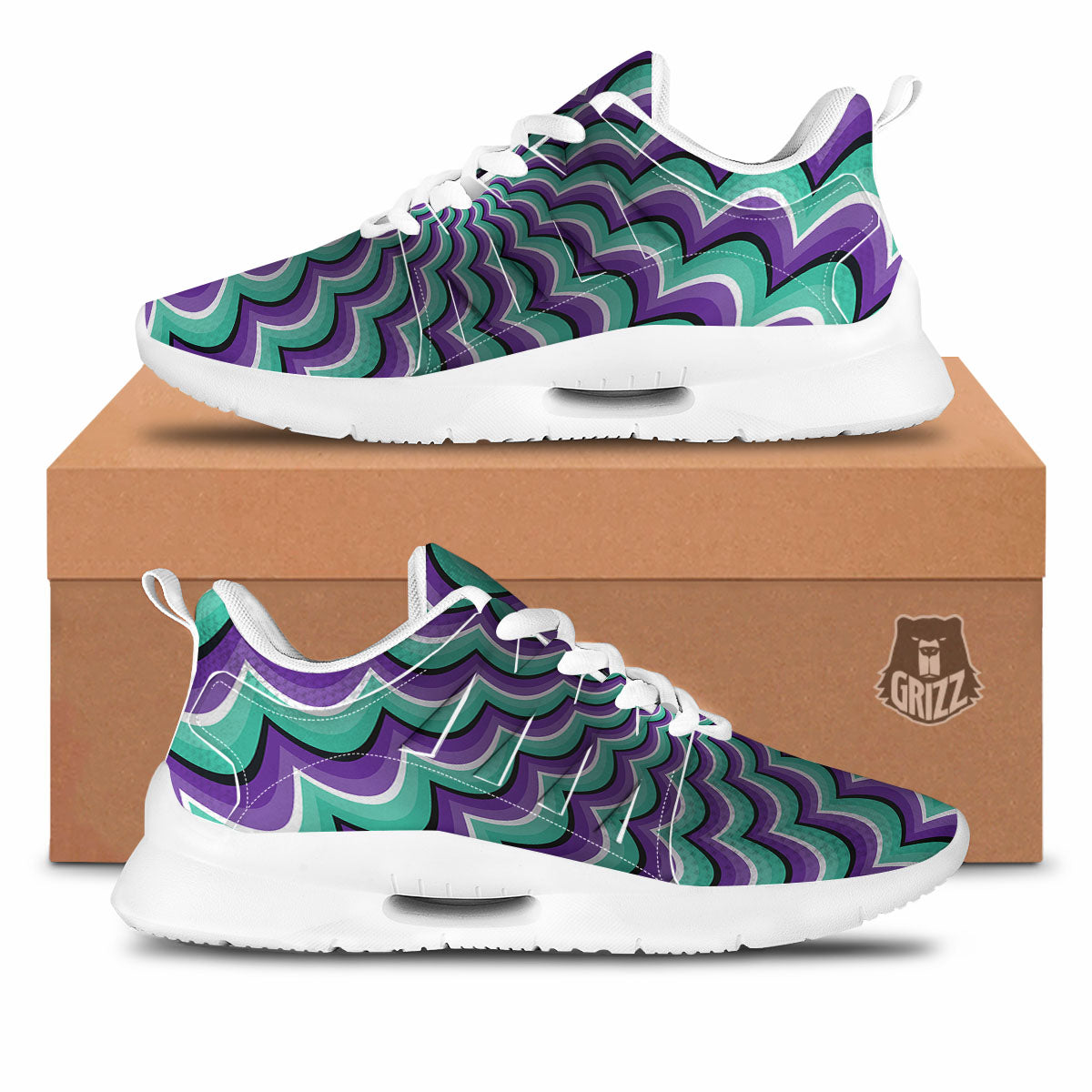 Optical Illusion Splashing Colors Moving Tennis Shoes-grizzshop