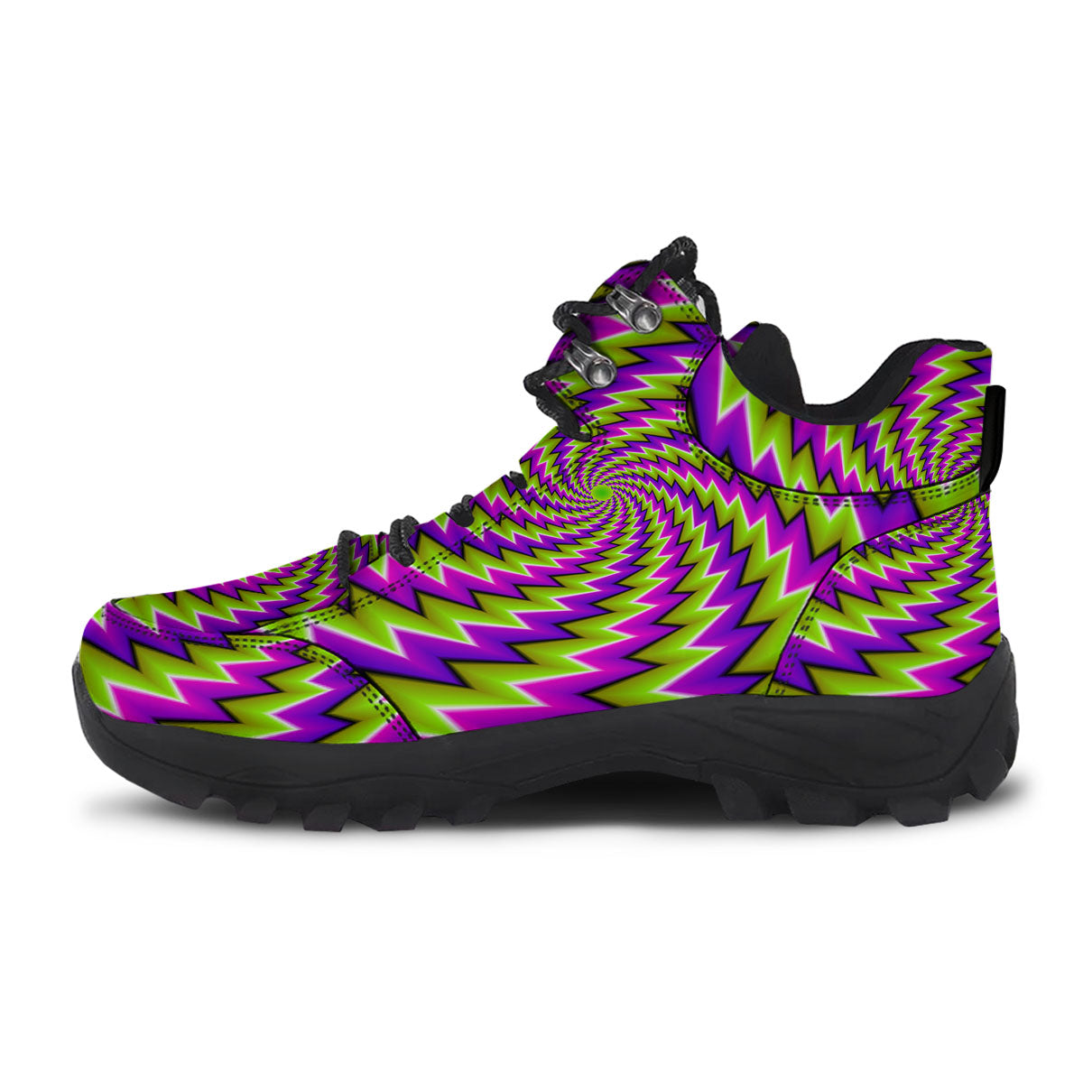 Optical Moving Illusion Abstract Twisted Hiking Shoes-grizzshop