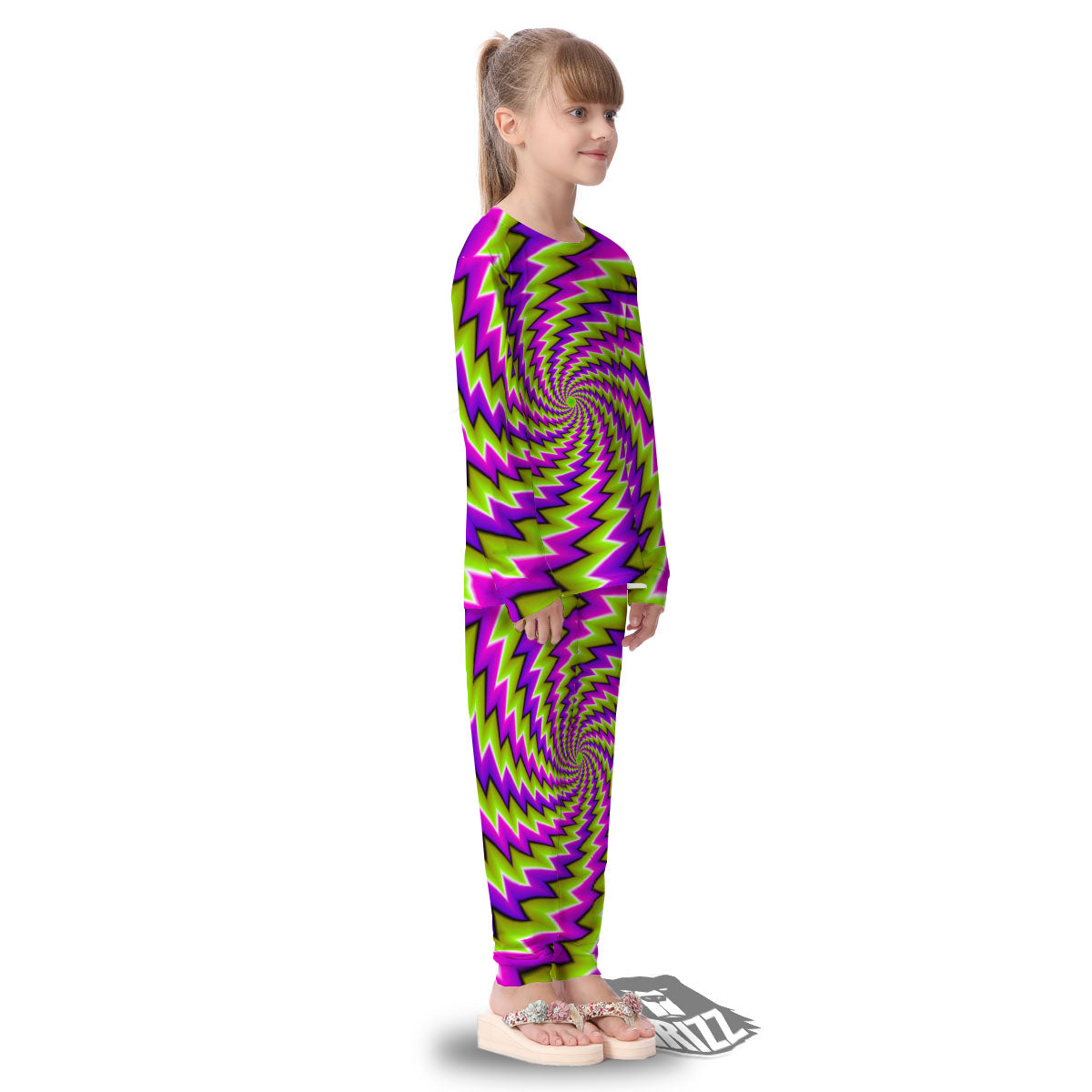 Optical Moving Illusion Abstract Twisted Kid's Pajamas-grizzshop