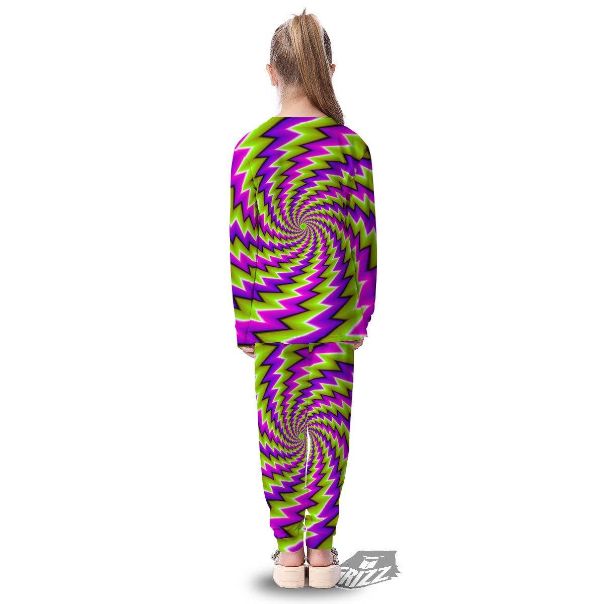 Optical Moving Illusion Abstract Twisted Kid's Pajamas-grizzshop