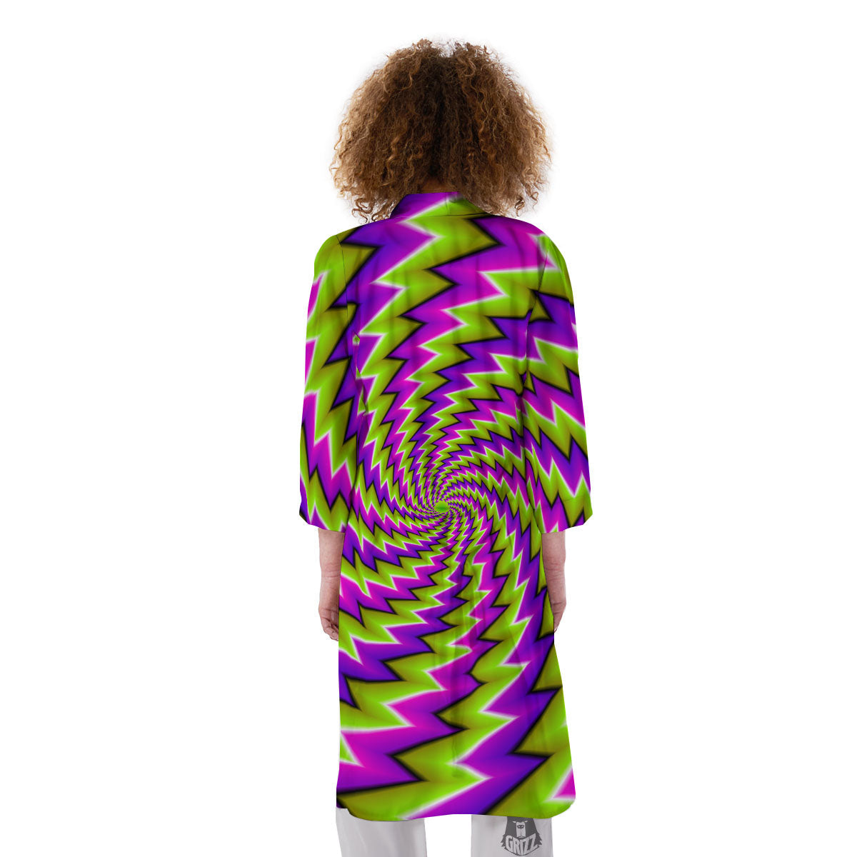 Optical Moving Illusion Abstract Twisted Kimono-grizzshop