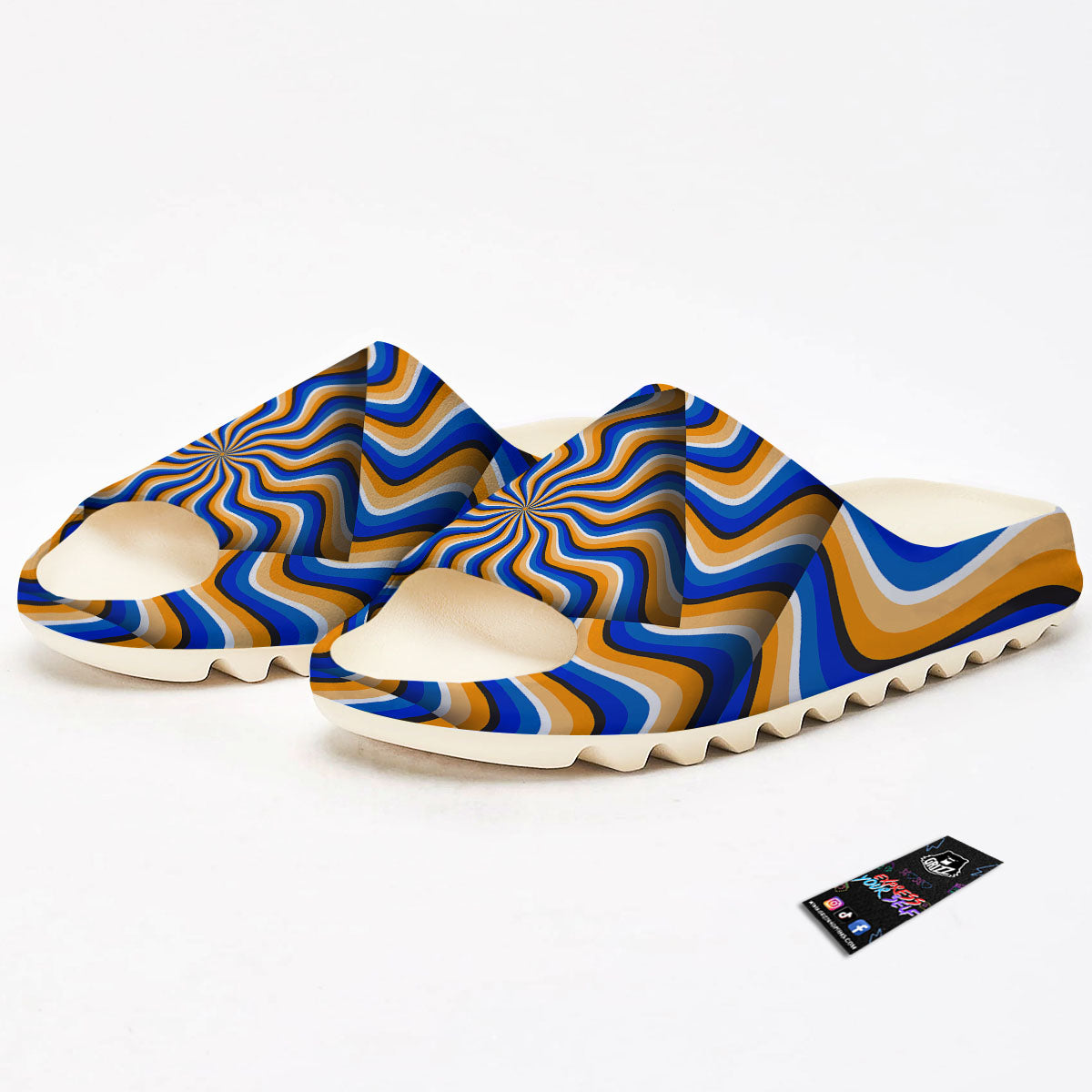 Optical illusion Hypnotic Blue Orange Sandals-grizzshop