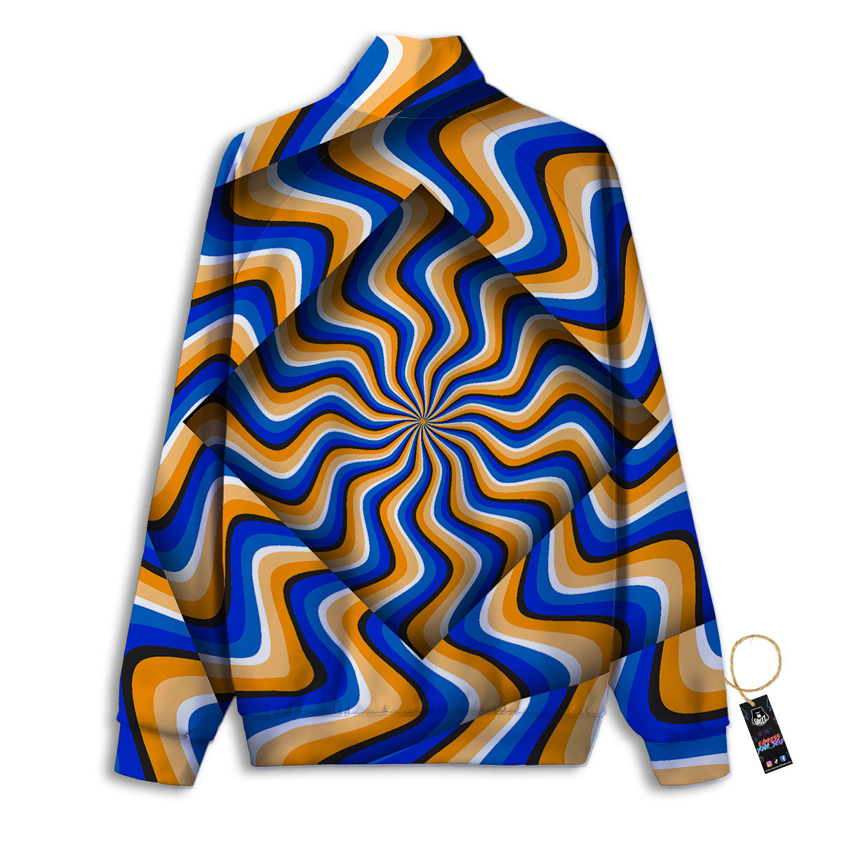 Optical illusion Hypnotic Blue Orange Track Jacket-grizzshop