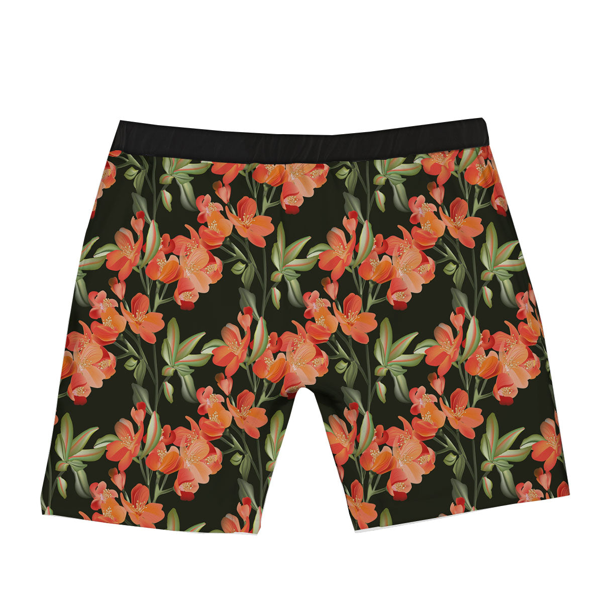 Orange Alstroemeria Print Pattern Boxer Briefs-grizzshop