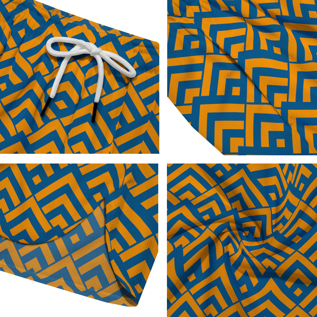 Orange And Blue Chevrons Print Pattern Men's Running Shorts-grizzshop
