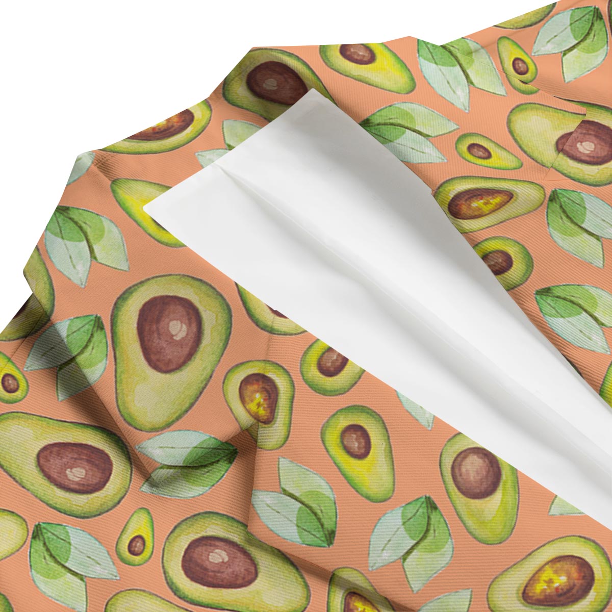 Orange Avocado Patttern Print Men's Blazer-grizzshop