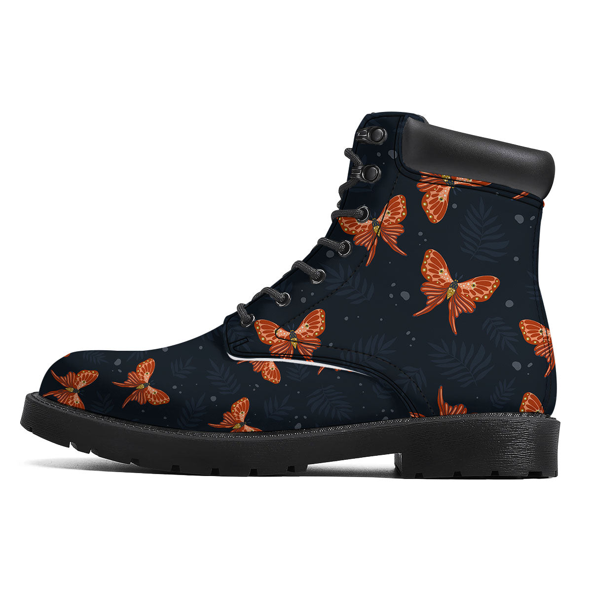 Orange Butterfly Monarch Print Pattern Boots-grizzshop