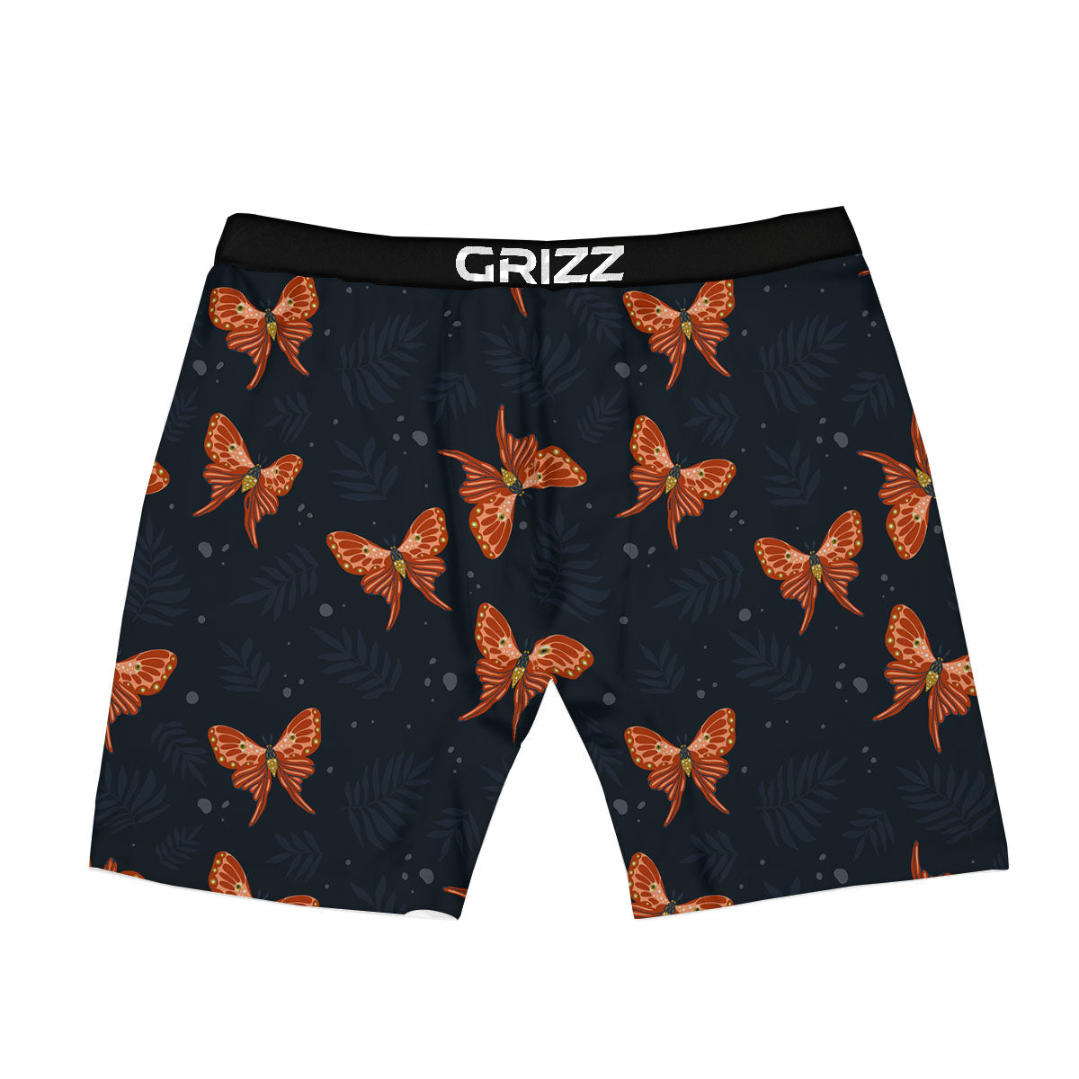 Orange Butterfly Monarch Print Pattern Boxer Briefs-grizzshop