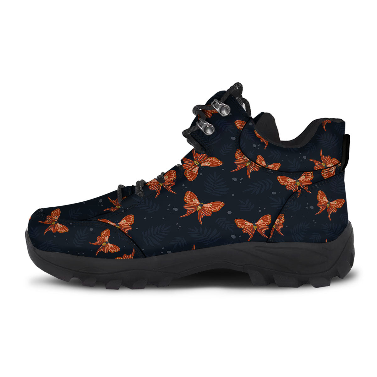Orange Butterfly Monarch Print Pattern Hiking Shoes-grizzshop