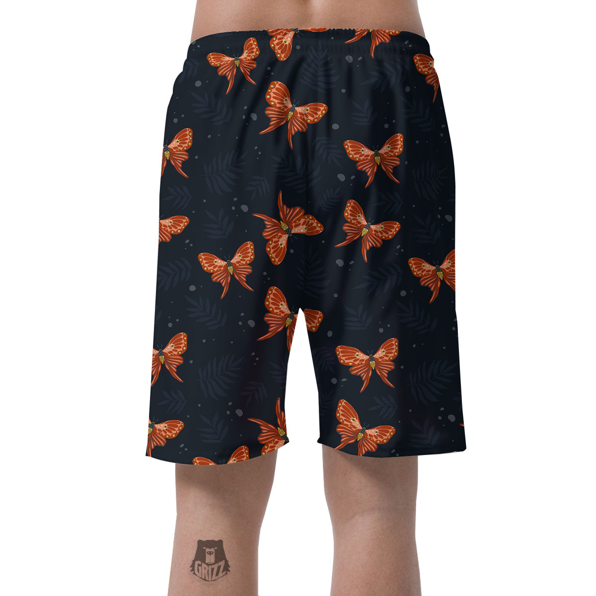 Orange Butterfly Monarch Print Pattern Men's Shorts-grizzshop