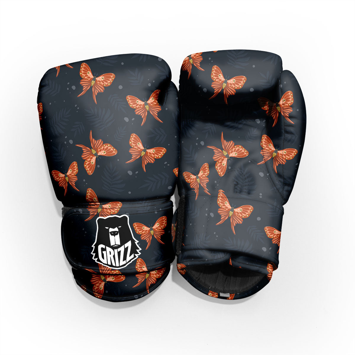 Orange Butterfly Monarch Print Pattern Pro Boxing Glove