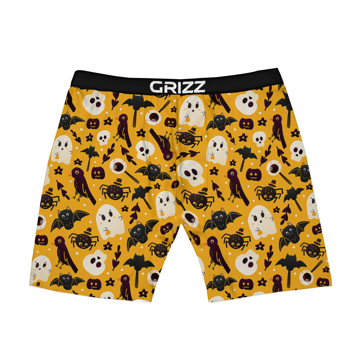 Orange Color Halloween Cute Print Pattern Boxer Briefs-grizzshop