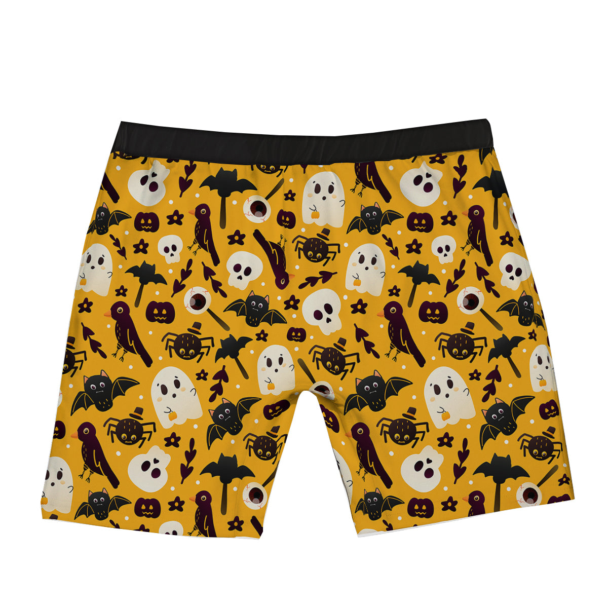 Orange Color Halloween Cute Print Pattern Boxer Briefs-grizzshop