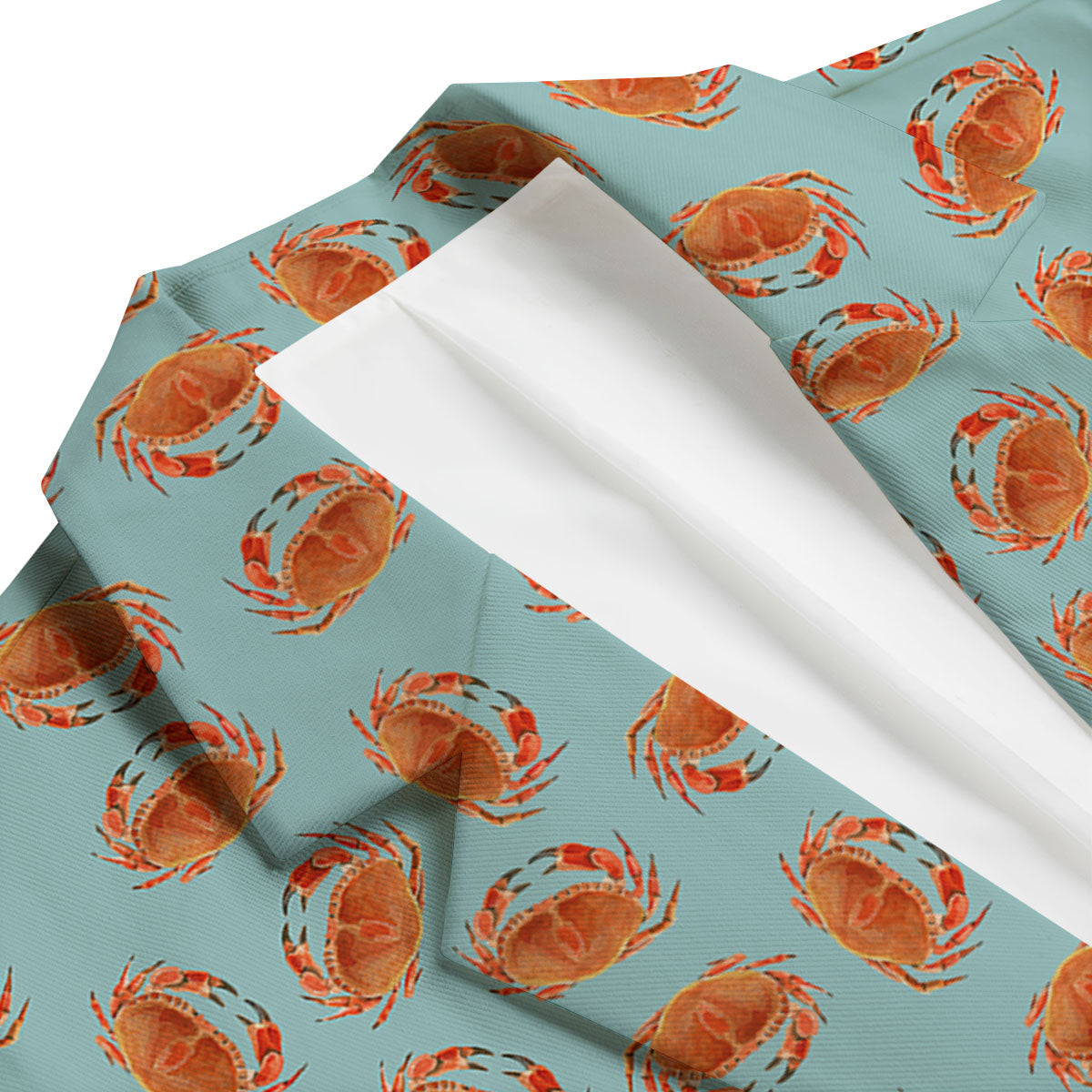 Orange Crab Print Pattern Men's Blazer-grizzshop