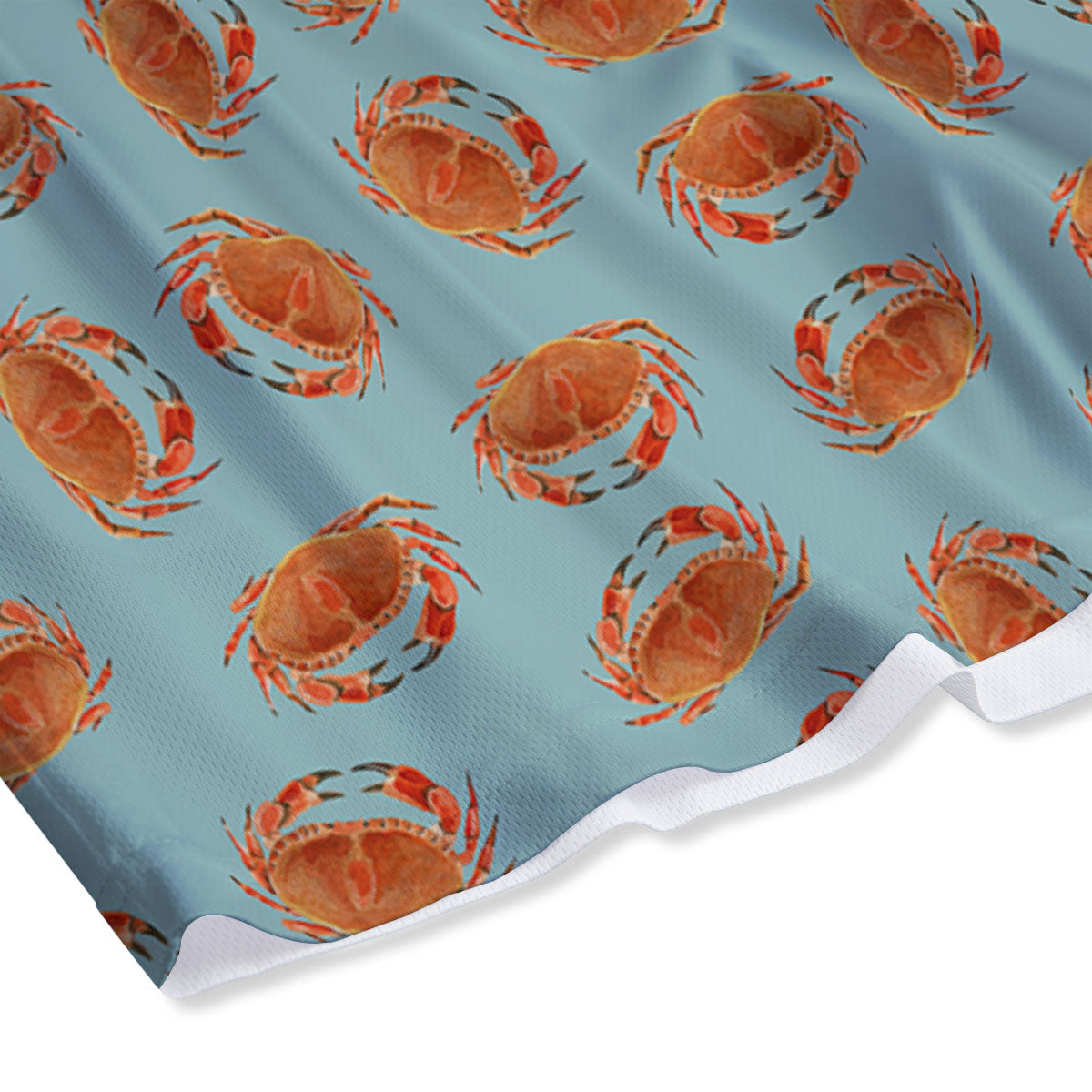 Orange Crab Print Pattern Mesh Shorts-grizzshop