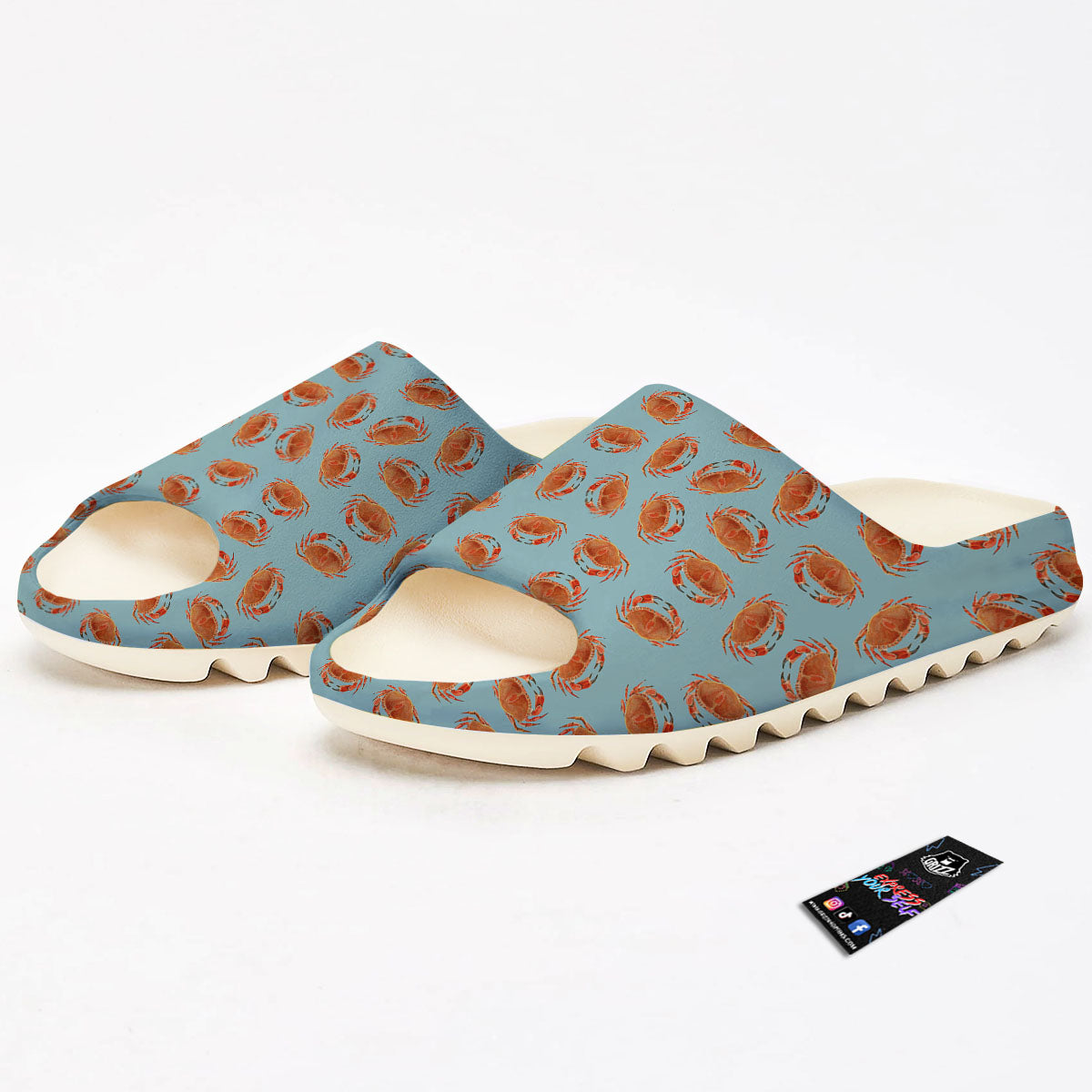 Orange Crab Print Pattern Sandals-grizzshop