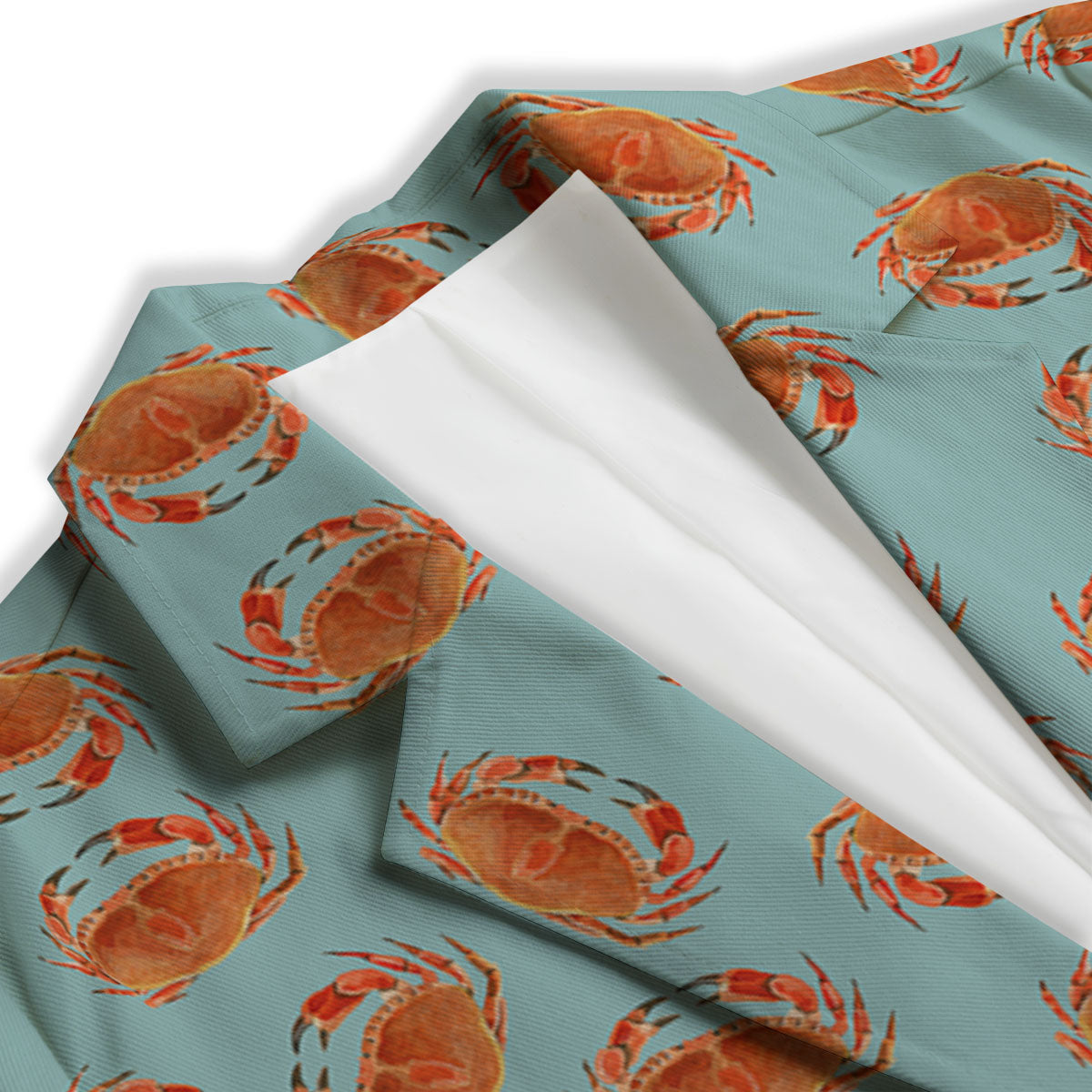Orange Crab Print Pattern Women's Blazer-grizzshop