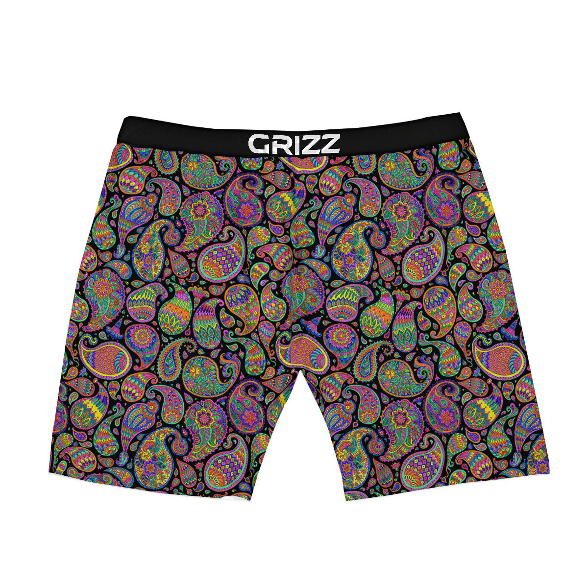 Orange Green And Pink Paisley Print Boxer Briefs-grizzshop