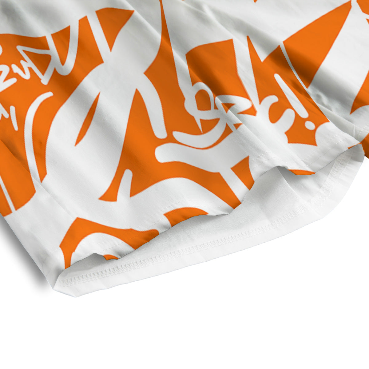 Orange Urban Graffiti Text Print Pattern Men's Athletic Shorts