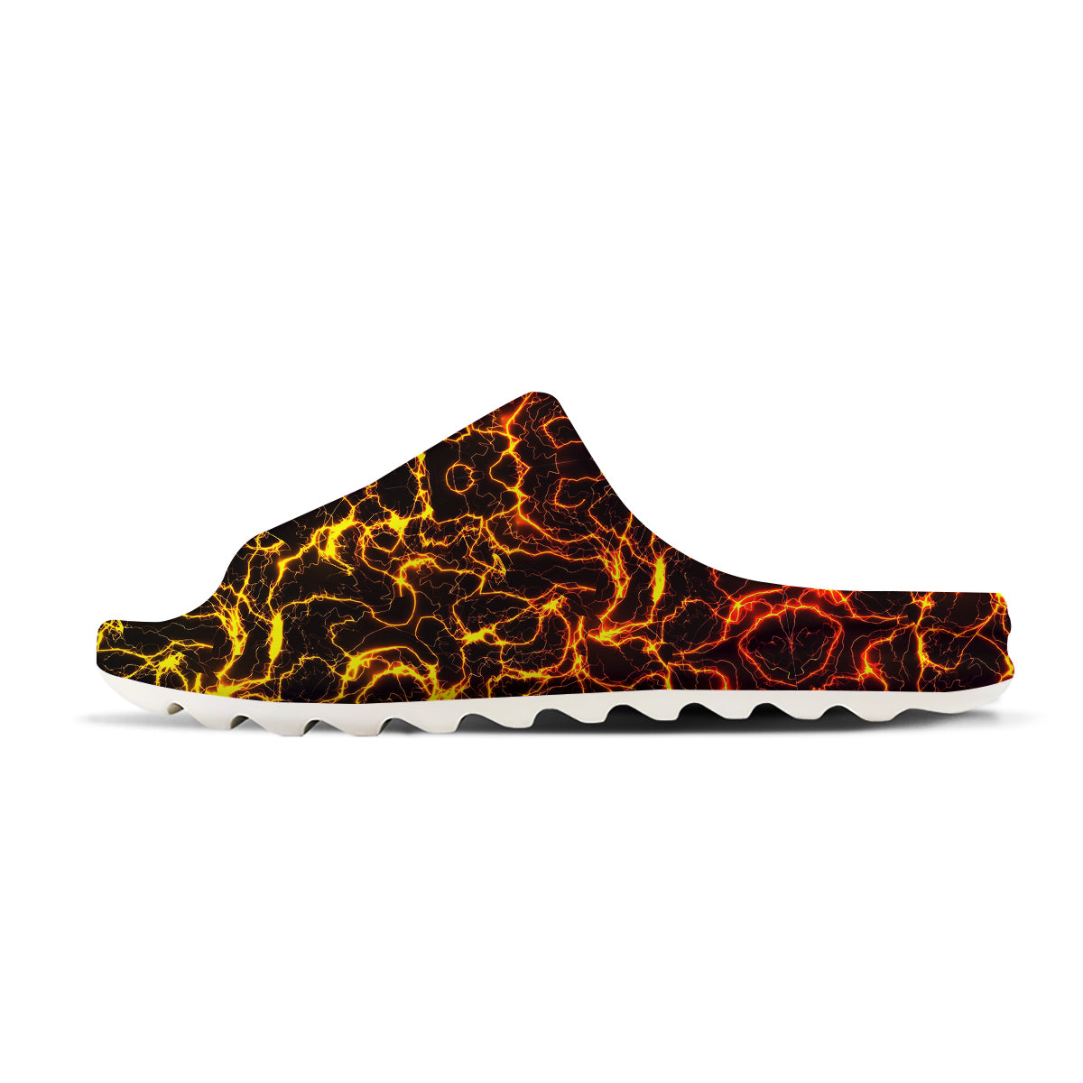 Orange And Gold Lightning Print Sandals-grizzshop